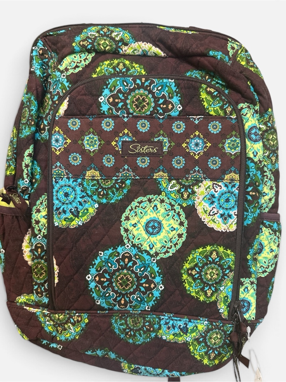 NWT Longaberger Sisters Backpack Handbag - Brown w/ Turquoise & Green